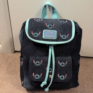 Loungefly Disney Stitch Mini Denim Backpack Excellent Condition